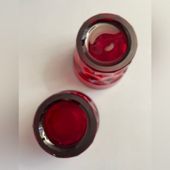 Pair Retro Ruby‎ Red Juice Glasses - Picture 5 of 8